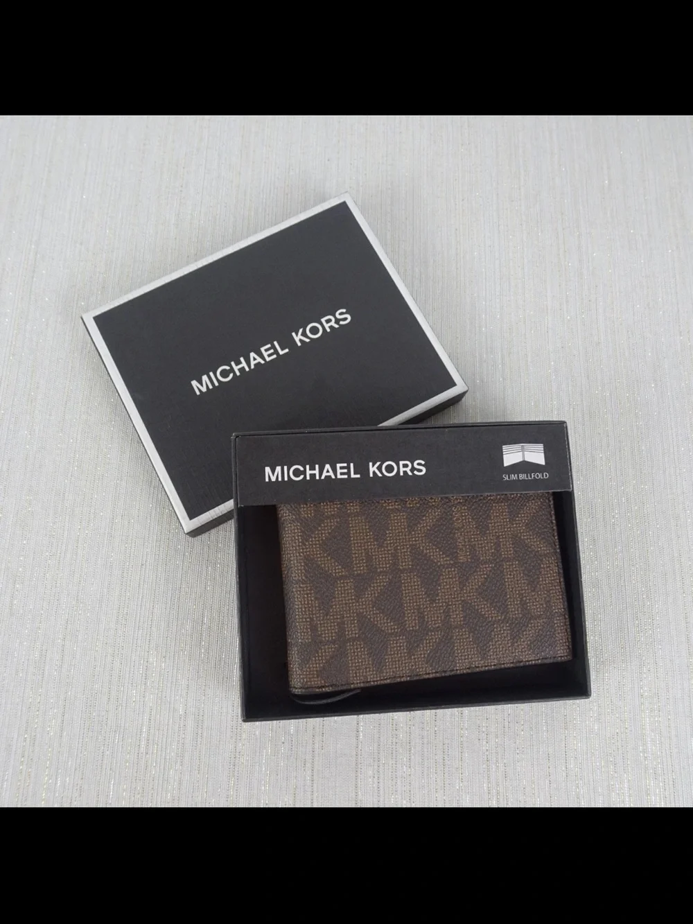 Michael Kors Mens Wallet Jet Set Brown Logo Bifold Wallet NEW In Box Giftable